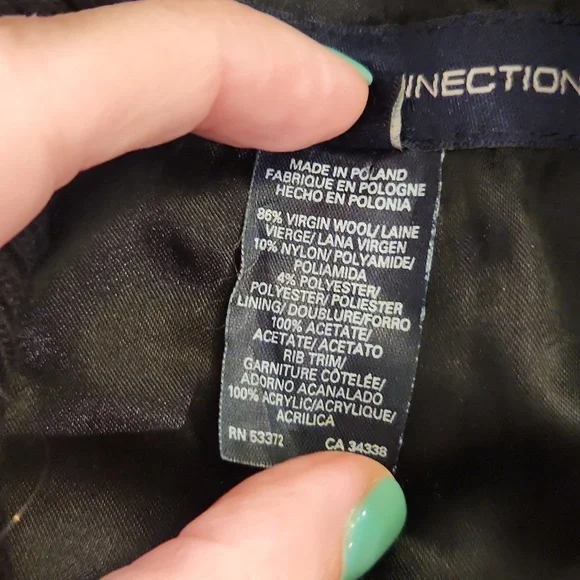 Beautiful gray and black wool French Connection button down/zipper coat size 8! - Picture 4 of 11